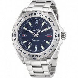 Men's NAPCWS305 Clearwater Beach Recycled (85%) Stainless Steel Bracelet & Silicone Strap Watch