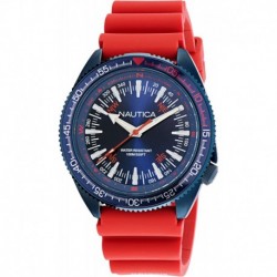 Men's NAPNVF305 Vintage Red Silicone Strap Watch