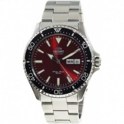 Mens Diving Sports Automatic 200m Watch with Red Dial Steel Bracelet RA-AA0003R