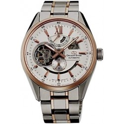 STAR Modern Skeleton 2 Tone Rose Gold White Dial Watch SDK05001W0