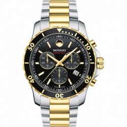 Men's Series 800 2-Tone Chronograph Watch with Printed Index, Gold/Black/Silver (2600146)