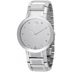 Sapphire Silver Mirror Diamond Dial Men's Watch 0607587