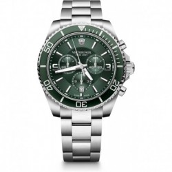 Maverick Chrono Men's Green Watch 241946, Silver, Bracelet