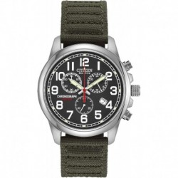 Eco-Drive Garrison Quartz Men's Watch, Stainless Steel with Nylon strap, Field watch, Green (Model: