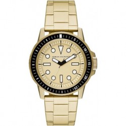 A|X ARMANI EXCHANGE Men's Quartz Watch with Stainless Steel Strap, Gold, 22 (Model: AX1854)