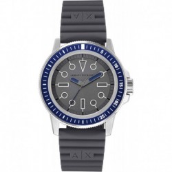 Armani Exchange A｜X Men's Three-Hand Gray Silicone Watch (Model: AX1862)