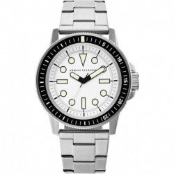 Men's Quartz Watch with Stainless Steel Strap, Silver, 22 (Model: AX1853)