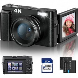 4K Digital Camera for Photography and Video Autofocus Anti-Shake, 48MP Vlogging Camera with SD Card,