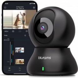 blurams Security Camera, 2K Indoor Camera 360° Pet Camera for Home Security with Phone App, Motion T