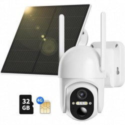 Ebitcam 4G LTE Cellular Security Camera Outdoor Includes SD&SIM Card, Solar Powered, Works Without W