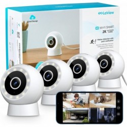 4MP 2K Security Cameras Outdoor Indoor Wired,IP65, Starlight Sensor & 100 Ft Night Vision,Motion/Per