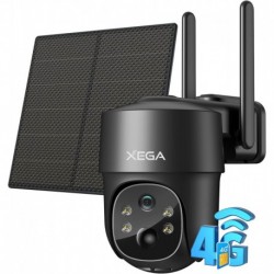 Xega 4G LTE Cellular Security Camera Solar with SIM Card (Verizon AT&T T-Mobile),Wireless Outdoor No