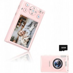 Digital Camera 4K FHD Camera 3" 64MP Point and Shoot Digital Camera for Pictures with 32GB Card 18X