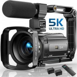 5K Video Camera Camcorder, 48MP UHD Wifi IR Night Vision Vlogging Camera for YouTube, 16X Digital Zo