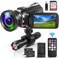 4K Video Camera Camcorder, 30MP UHD Wifi IR Night Vision Video Recorder with IR Flashlight, Vlogging