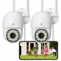 Outdoor Security Camera Wired 4MP/2K Color Night Vision, Rotating 355° Wired Surveillance Camera 2.4