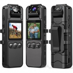 Body Camera Audio Video Recording, Motorcycle Bike Sport Camera, HD 1080P Body Cam with 180° Rotatin