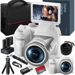 64MP 4K Digital Camera for Photography, Vlogging Cameras for YouTube with 3” Flip Screen,16X Digital