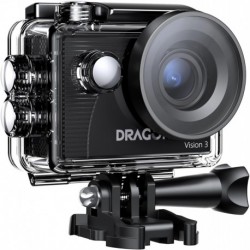 Dragon Touch Action Camera 4K 20MP 30FPS 100FT Waterproof Underwater Camera 170° Wide Angle WiFi Spo