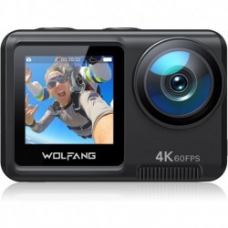 WOLFANG GA420 Action Camera 4K 60FPS 24MP WiFi Waterproof Underwater Camera 3.0 EIS Stabilization 8X