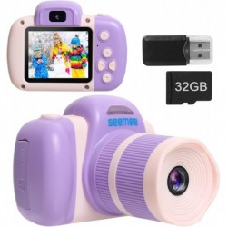 Camera for Kids 3-12, Kids Digital Camera with Long Lens, Funny Frames, Filters, Mirroring Effects f