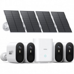 Solar Security Cameras Wireless Outdoor, 2K QHD Home Security System, 4 Cameras Kit with 166° Ultra-