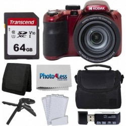 Kodak PIXPRO AZ425 Digital Camera + 64GB Memory Card + Camera Case (Black) + USB Card Reader + Table