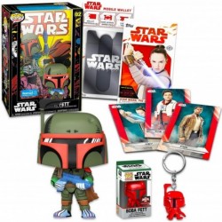 Boba Fett Funko Pop Set - Bundle of Star Wars Funko Pops Comic Boba Fett and Keychain Figures & More