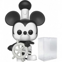 POP Disney: Mickey's 90th Anniversary - Steamboat Willie Funko Pop! Vinyl Figure (Bundled with Compa