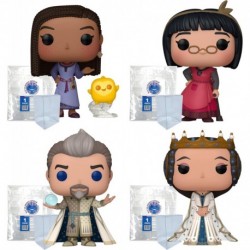 Disney Wish: Asha with Star, Dahlia, King Magnifico, Queen Amaya Funko Pop Figures Bundled with Blue