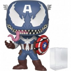 POP Marvel: Venom - Venomized Captain America Funko Pop Vinyl Figure (Bundled with Compatible Pop Bo