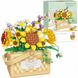 Mini Bouquet Building Blocks Kits 1295pcs Bonsai Sunflower Basket, Flower Plant Series, Nice Gift wi