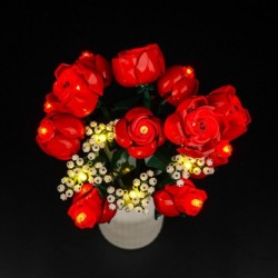 Light Kit for Lego-Bouquet-of-Roses-10328 Flowers Icons (Lights Only, No Models) Creative LED Lighti