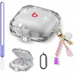 [Upgrade Lock] Beats Fit Pro Case with Lock, PC Shell Clear Case for Beats Fit Pro Charging Case, Fu