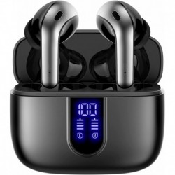 Bluetooth Headphones True Wireless Earbuds 60H Playback LED Power Display Earphones with Wireless Ch