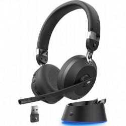 Wireless Headset, Bluetooth Headset with Noise Cancelling Microphone & Charging Base, 2 Ports Hub Wi