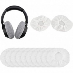 100pcs White Disposable Headphone Covers, Stretchable Non-Woven Ear Pads Covers for Most On Ear Head