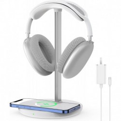 Headphone Stand with Wireless Charger, Gaming Headset Holder Hanger Rack 2 IN 1 Wireless Charging St