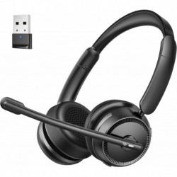 Bluetooth Headset with AI Noise Canceling Microphone, Stereo HiFi Bluetooth Headphones, Wireless Hea