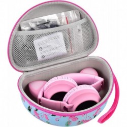 Headphone Case for Riwbox CT-7 Pink/for Jack CT-7S Cat Green 3.5mm/ for iClever IC-HS01/for Picun/fo