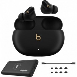 by Dr. Dre Beats Studio Buds + True Wireless Noise-Canceling Earbuds, Black/Gold with 10000mAh Wirel