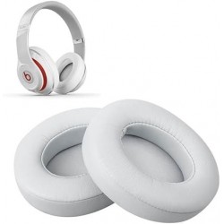 Replacement Protein Leather Ear Pads Cushions for Beats Studio 2 & 3 Wired & Wireless (White)