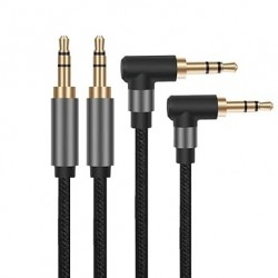 2 Pack 3.5mm Audio Cable, Right Angle TRS 3.5 mm Headphone Cable 1/8 Stereo Auxiliary AUX Cord Male