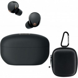 WF-1000XM5 Truly Wireless Noise Canceling Earbuds (Black) Bundle with Hard Shell Earbud Case (2 Item