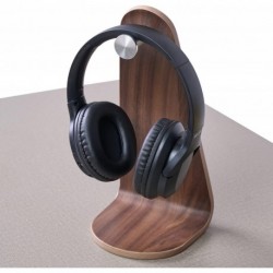 Universal Headphone Stand Wood, Walnut Headset Stand for Desk, Walnut Gaming Headphone Holder Compat