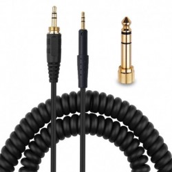 HD8 DJ Cable, OFC Replacement Spring Coiled Aux Cable Extension Cord with 6.35mm Adapter for Sennhei