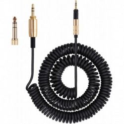 Coiled Audio Cable Replacement for Audio-Technica ATH-M50X, ATH-M40X, ATH-M70X Gaming Headphones, 2.