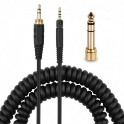 HD598 Audio Cable Headphones Replacement Coiled 6.35mm Aux Cable Adapter Extension Cord for Sennheis