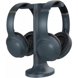 Duet - Dual Wireless Headphones for TV Watching with Transmitter/Charging Stand 2-in-1, Clear Dialog