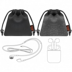 Wired in-Ear Headphone Pouch, 2 Pack Earphone Storage Bags Earphones Carrying Case Bag Cord Organize